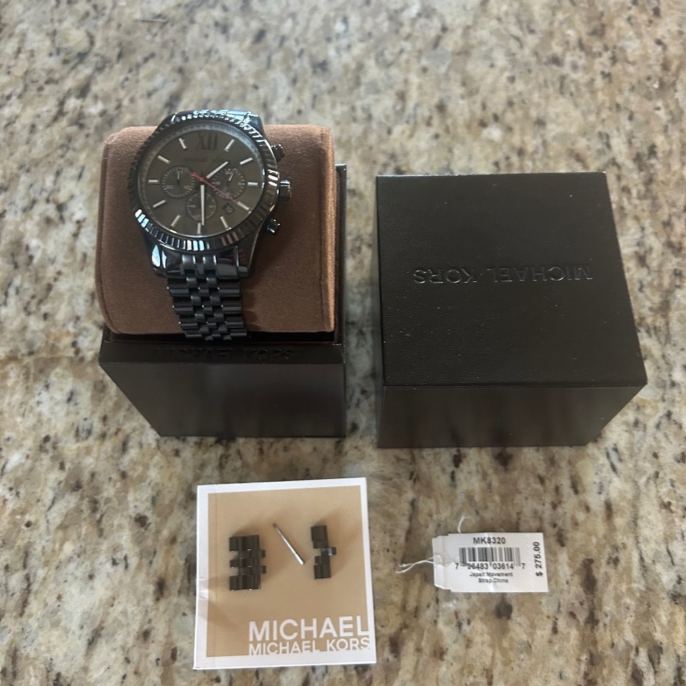 Michael Kors Men's Lexington MK8320 Black Stainless-Steel Quartz Watch